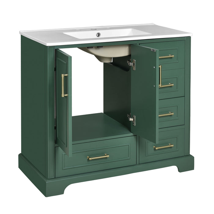 Traditional Bathroom Vanity With Soft Close Doors And Drawers