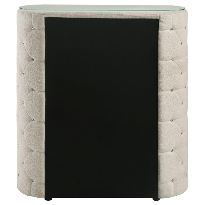 Sonya - 5-Drawer Upholstered Bedroom Chest Of Drawers - Ivory