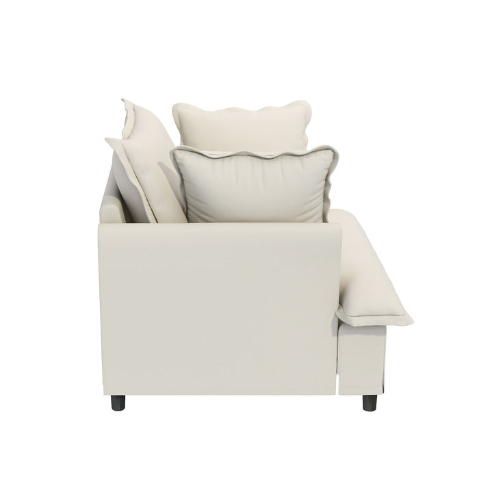 Oversized Single Seat Sofa Module For Modular Sectional Wide Seat, Armchair With Pillows Modern Upholstered Comfy Single Couch Lounge