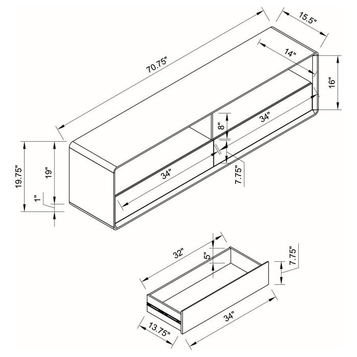 Ellice - TV Stand Media Console - White
