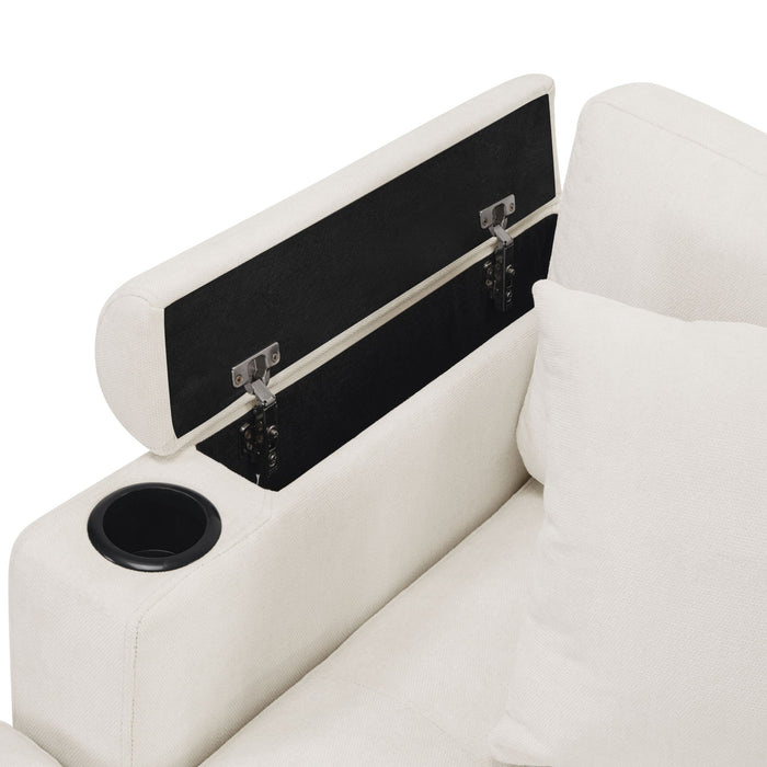 U Shaped Sectional Sofa, Corner Living Room Couch With Built In Cup Holders, Storage, USB Ports