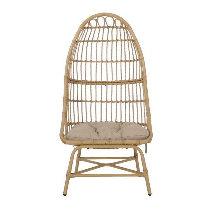 Outdoor Accent Chair With Basket Shape - Light Brown