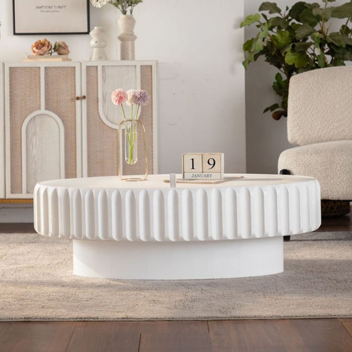 Fluted Storage Table With Lift Off Lid