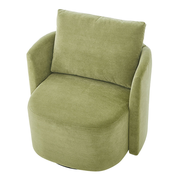 360° Modern Swivel Chair With Upholstered Curved Design
