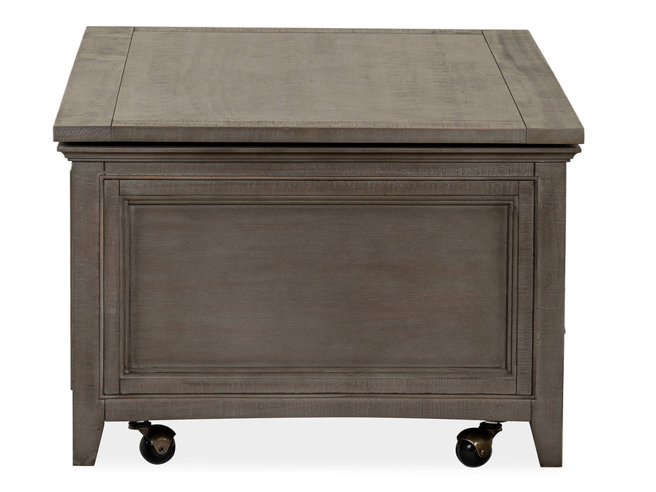 Paxton Place - Lift Top Storage Cocktail Table With Casters - Dovetail Gray