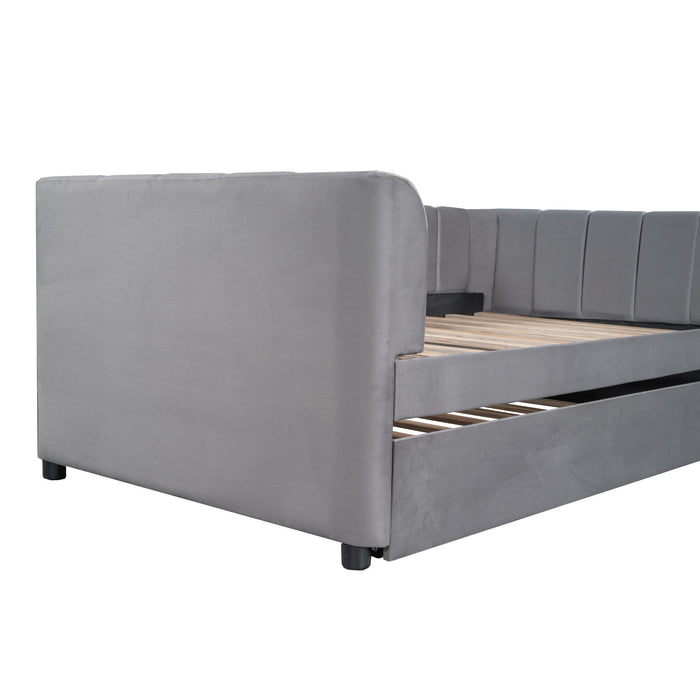 Upholstered Daybed With Ergonomic Design Backrest
