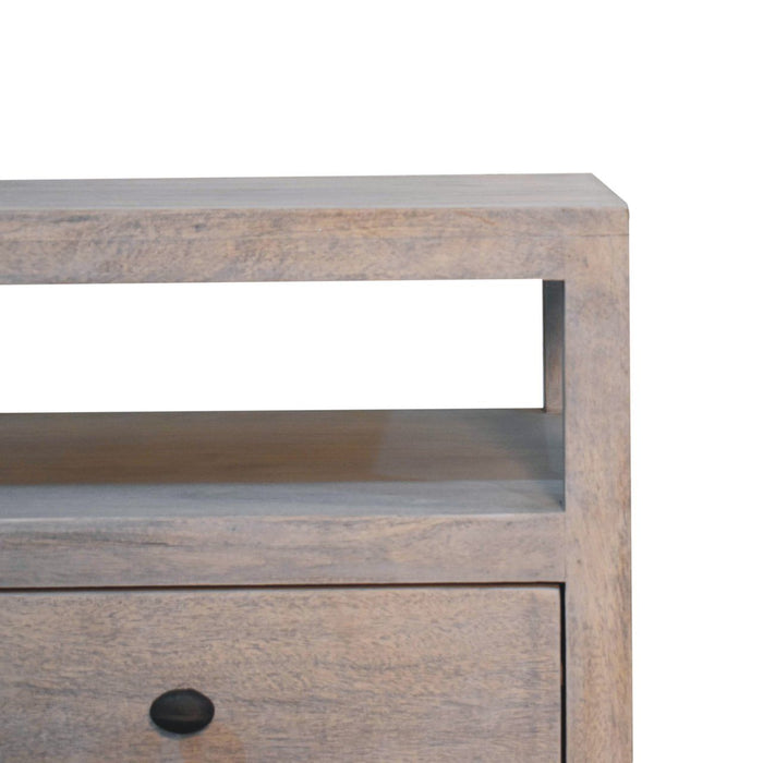 Acid - 2 Drawer Open Bedside Table - Gray Ash