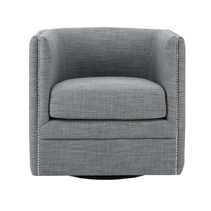 Capstone - Swivel Barrel Chair With Nailhead Accents And Button Tufting