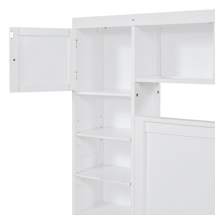 Bed With All In One Cabinet, Shelf And Sockets