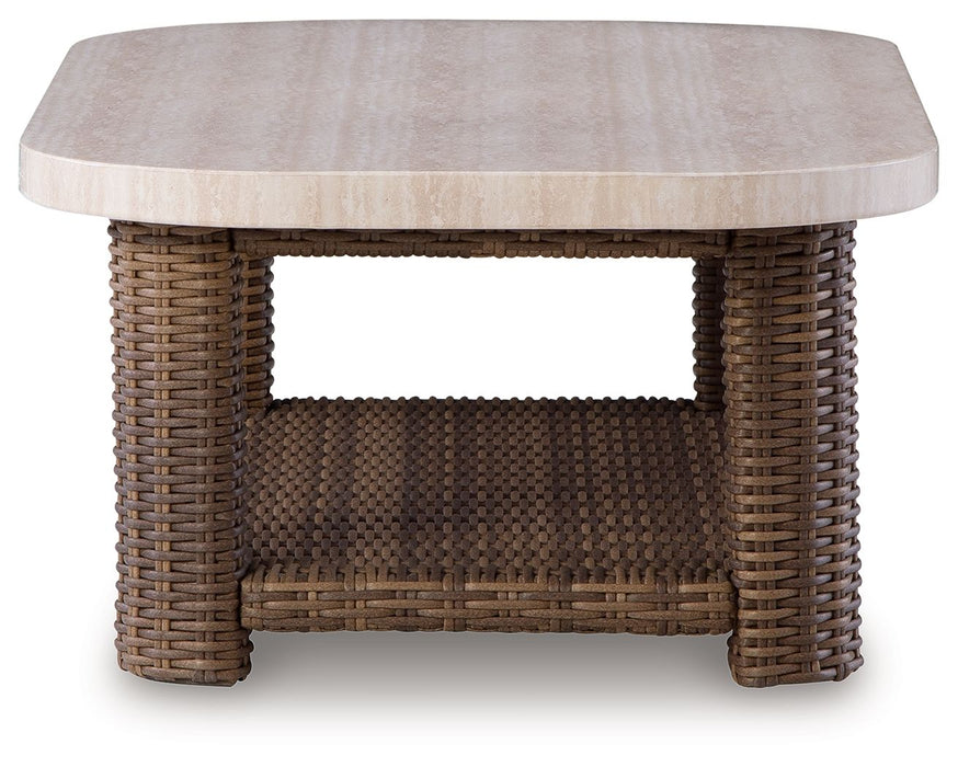 Dolan Creek - Rectangular Cocktail Table - Beige / Brown