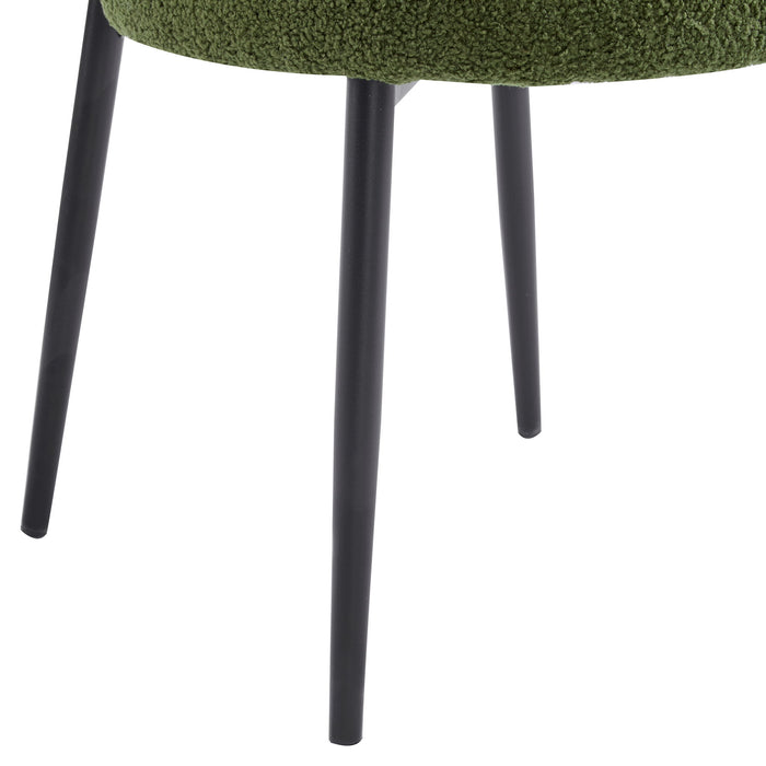 Upholstered Dining Chair (Set of 2) - Green Fabric