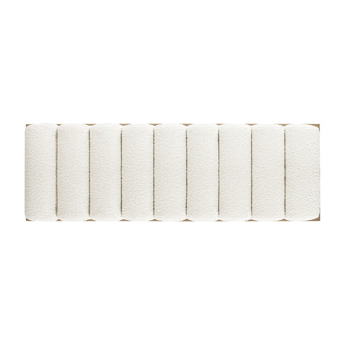 Bella - Upholstered Modern Accent Bench - Ivory White