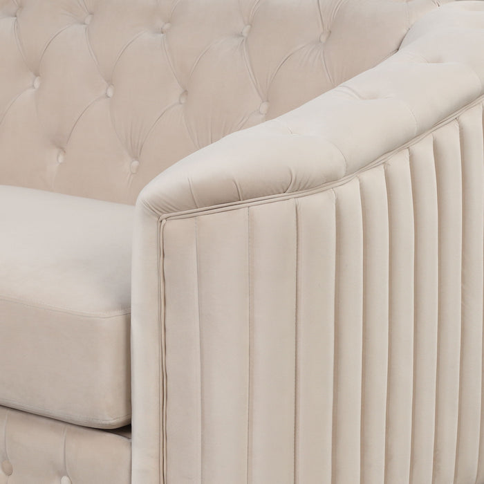 Upholstered Loveseat Sofa With Thick Removable Seat Cushion