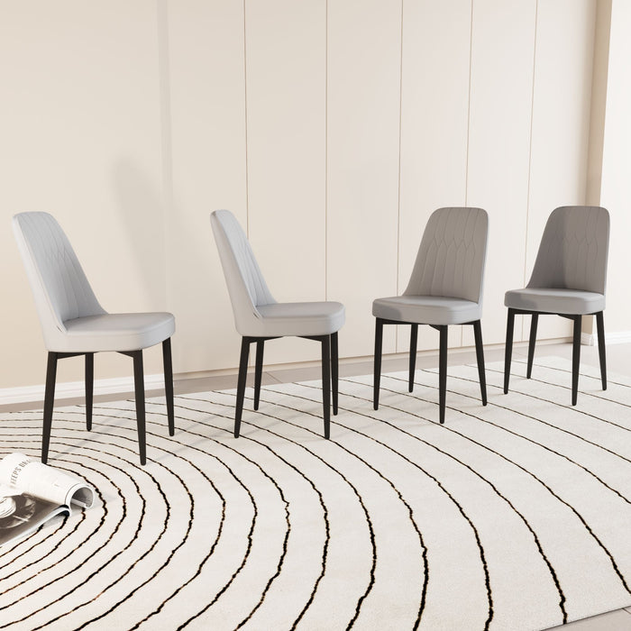 Modern Dining Chair With Cushions And Metal Legs