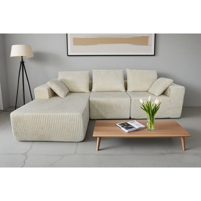 Corner Combination Sofa Sectional Couch With Soft Plush Fabric
