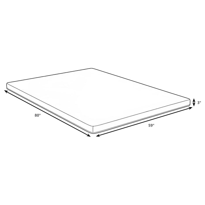 Cascade 3-inch Queen Cool Memory Foam Mattress Topper