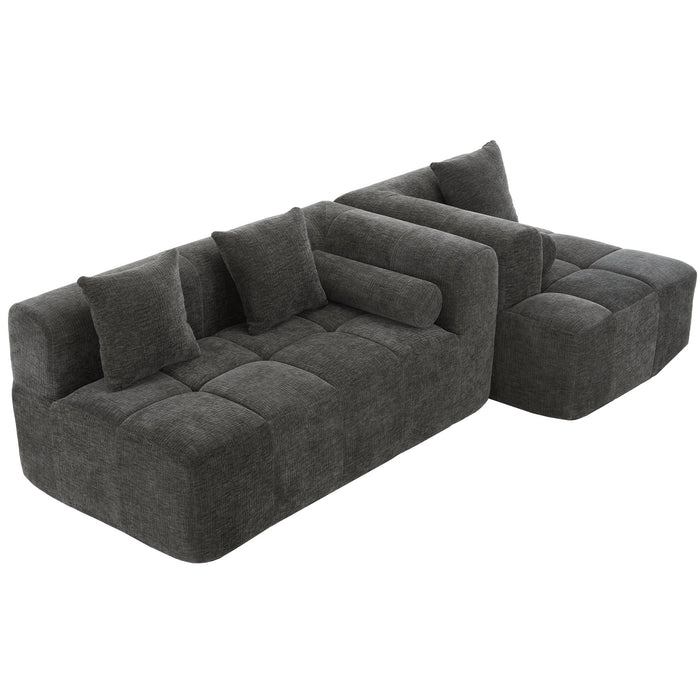 Sectional Free Combined Sofa With 2 Side Pockets