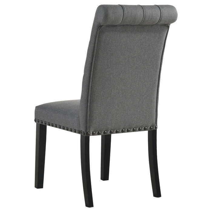 Alana Fabric Upholstered Dining Side Chair Grey (Set of 2)