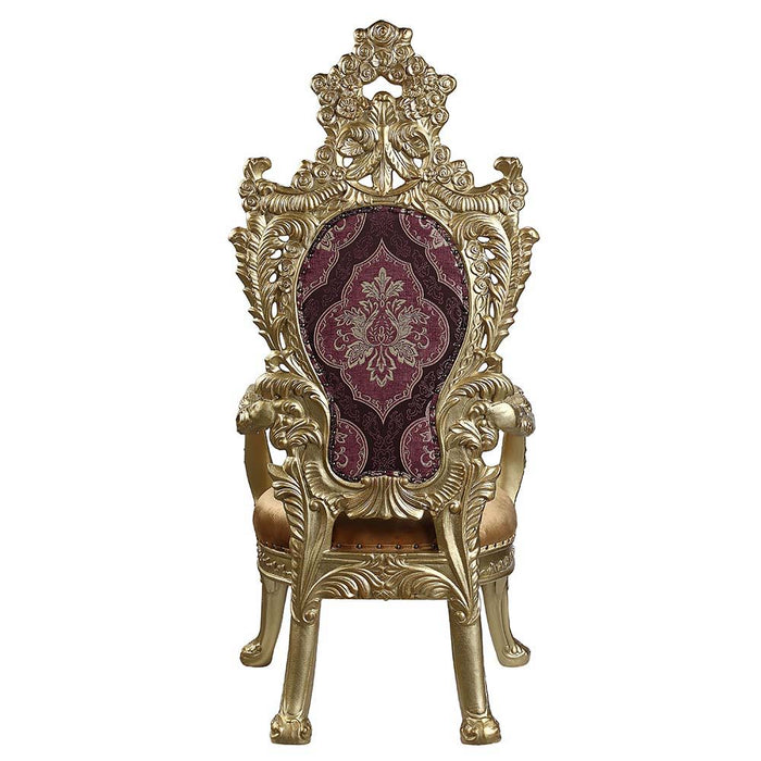 Bernadette - Arm Chair (Set of 2) - Pattern Fabric & Gold