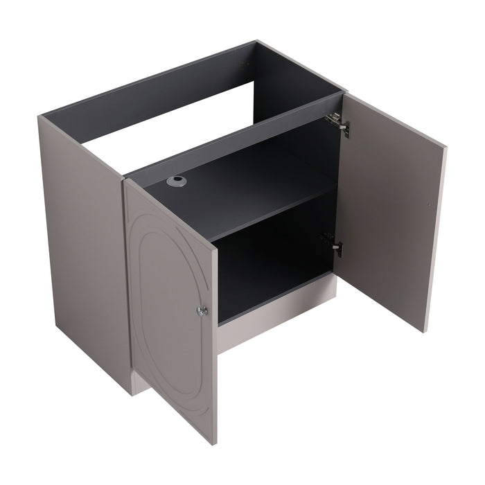 Contemporary Freestanding Bathroom Vanity With Resin Sink & Soft-Close Cabinet Doors