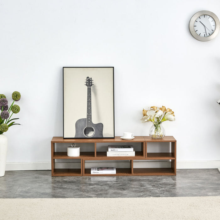 Cube TV Stand With Open Storage And 2 Shelves