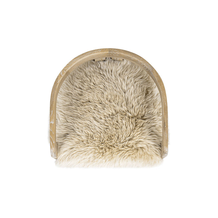 Millwick - Low Back Genuine Fur Counter Stool - Natural Blonde