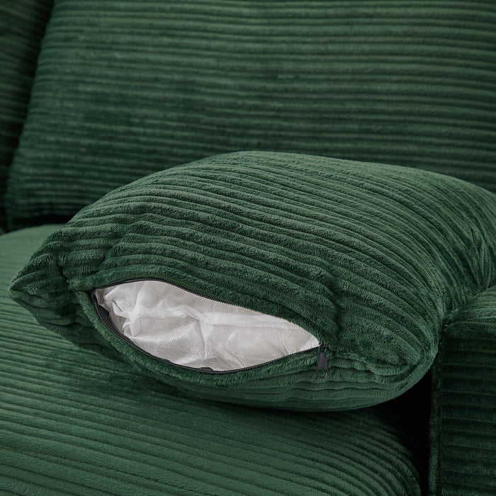 Single Sofa Couch With Storage Space, Movable Ottoman, USB Ports, Cup Holders, Phone Holder