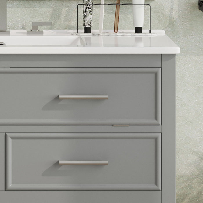 Bathroom Vanity With Ceramic Sink, Tip Out Tray & 2 Full Extension Drawers