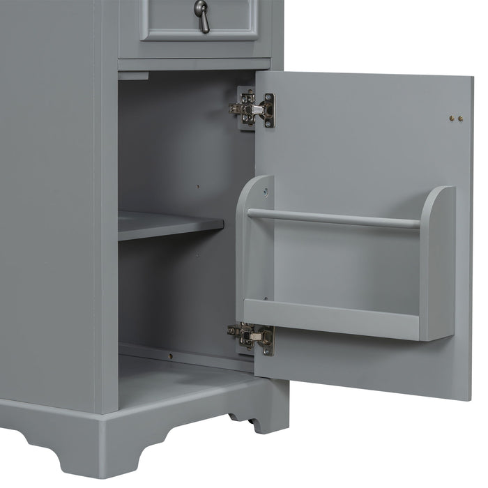 Elegant Bathroom Vanity With Ceramic Sink, Soft Close Door, Adjustable Shelf