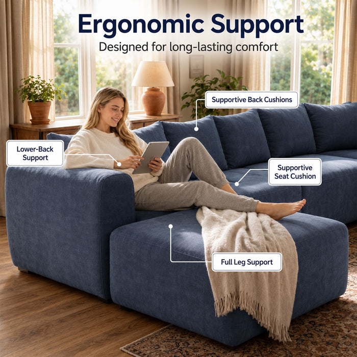 8 Seater U-Shaped Couch With Ottoman