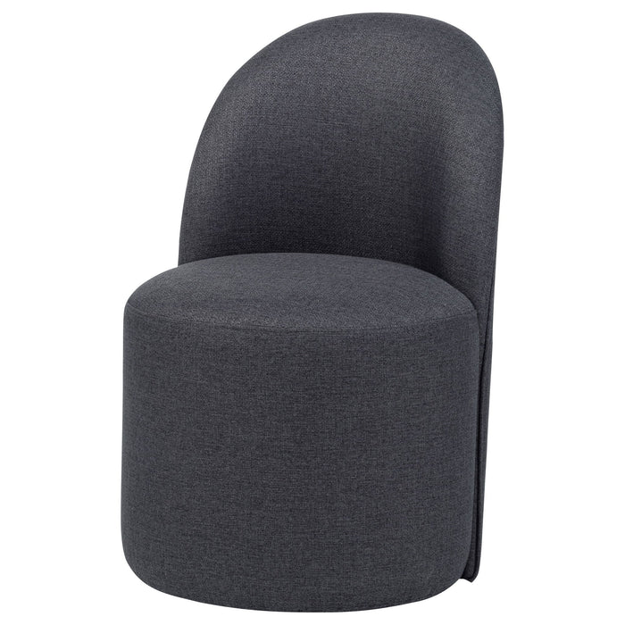 Aubrey Upholstered Barrel Dining Side Chair Charcoal (Set of 2)