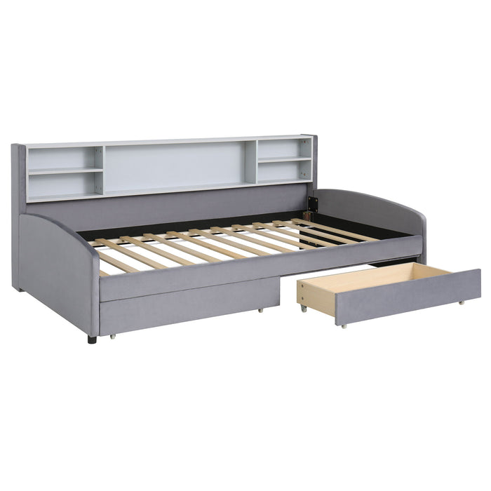 Luxurious Upholstered Platform Bed With Storage Drawers