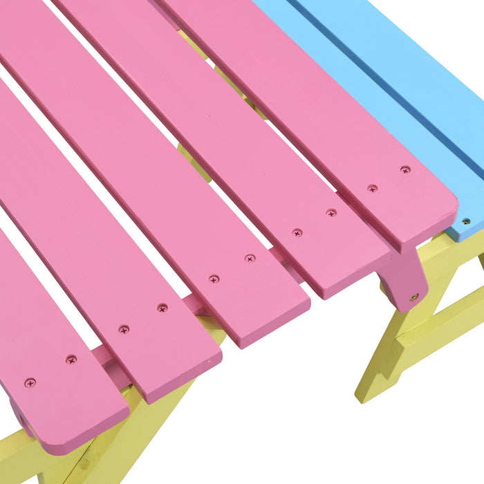 Kids Multi-Functional Arm Chair, Table With 2 Benches All-In-One Set