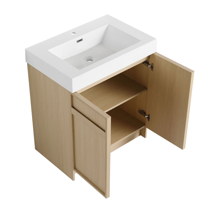 Freestanding Bathroom Vanity With Resin Sink & Soft Close Cabinet Doors
