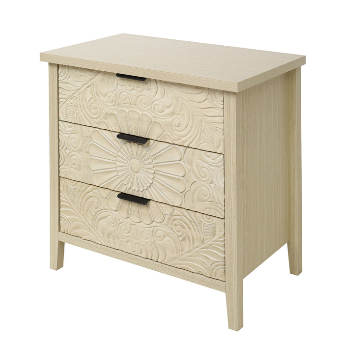 3 Drawer Cabinet, American Furniture, Suitable For Bedroom, Living Room, Study - Natural