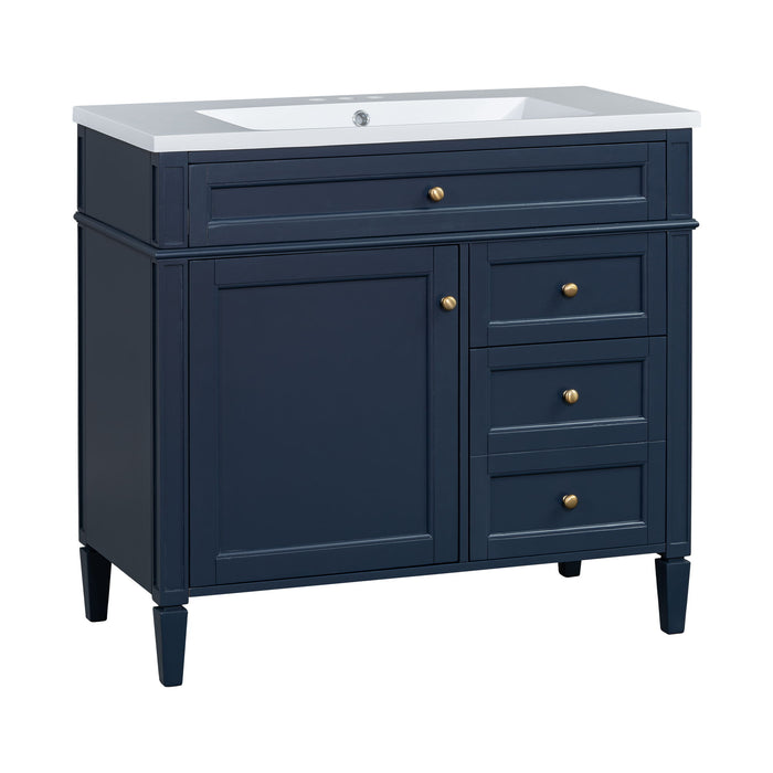 Bathroom Vanity & Top Sink, Modern Bathroom Storage Cabinet With 2 Drawers And A Tip-Out Drawer