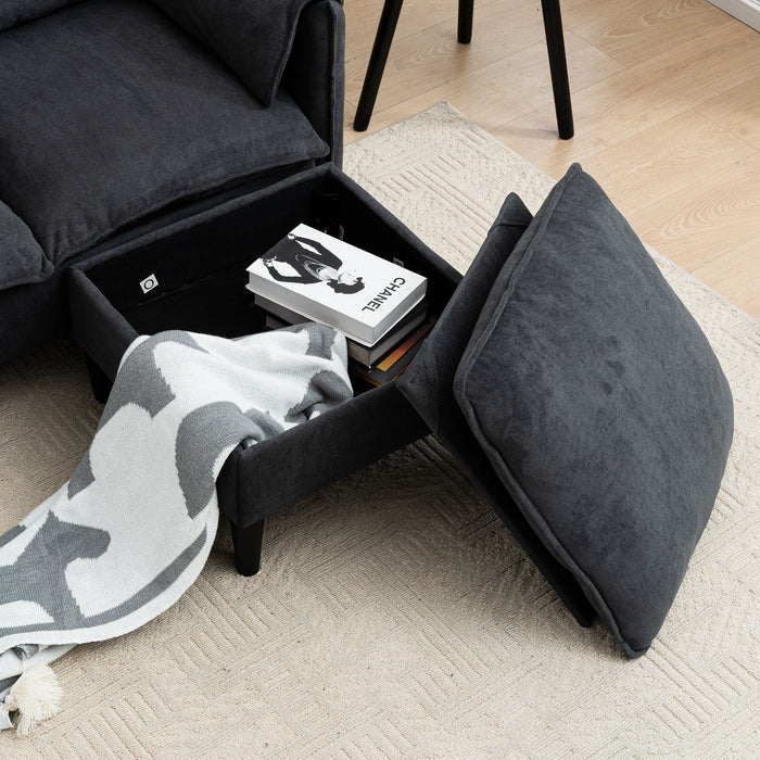 Convertible Combination Sofa With Footstools With Storage