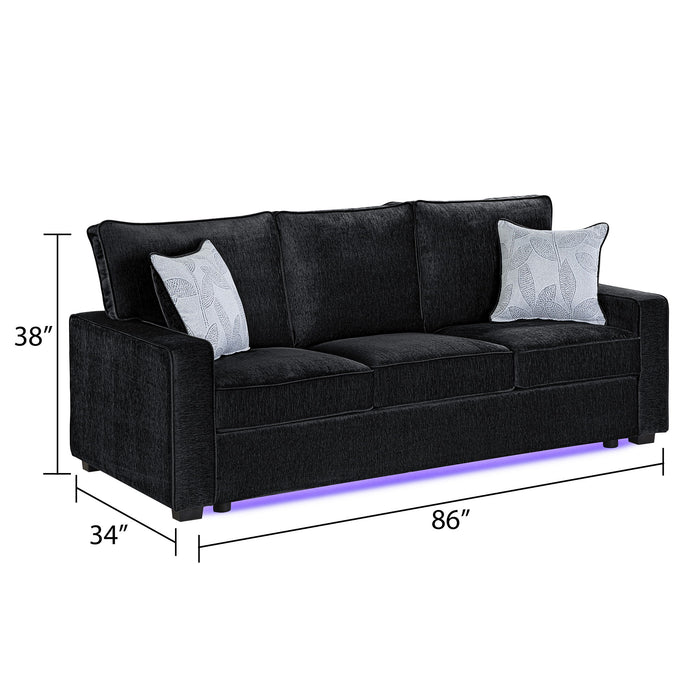 Rita - Sofa With LED - Black
