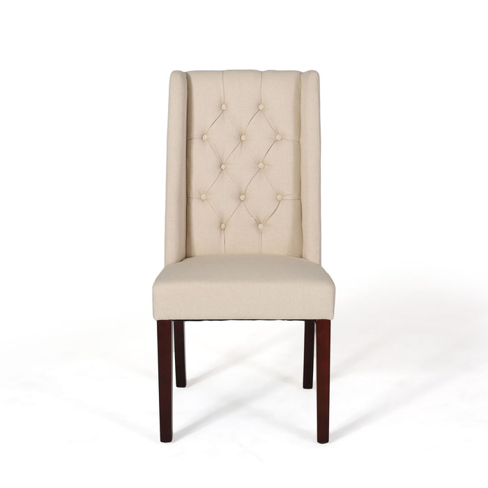 Sophisticated Tufted Dining Chair With High Back Design