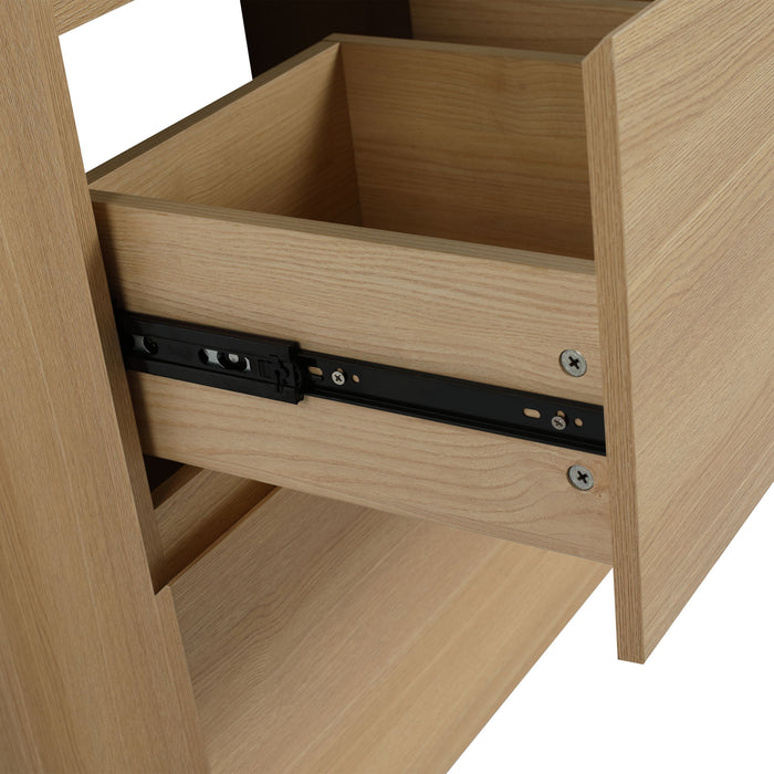 Modern Freestanding Bathroom Vanity Cabinet With Double Drawer