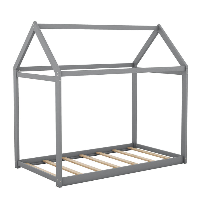 Wooden House Shaped Bed