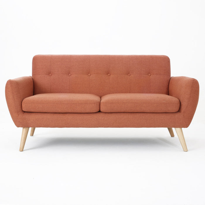 Modern Loveseat Sofa With Button Tufted Backrest