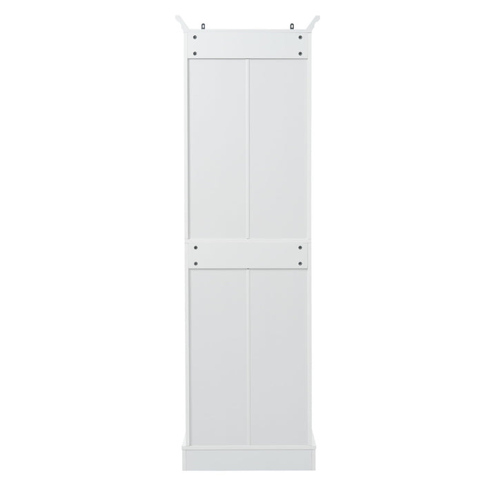 Bathroom Vanity With 2 Damping Hinge Doors, 3 Drawers, Adjustable Shelves - White