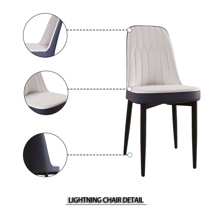 Modern Dining Chair With Cushions And Metal Legs