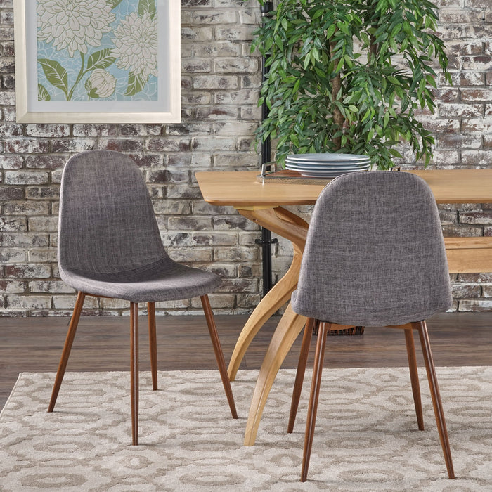 Modern Minimalist Fabric Dining Chair With Iron Legs