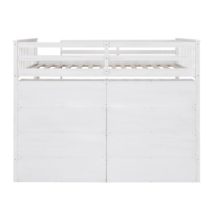 Loft Bed With 8 Open Storage Shelves And Built In Ladder