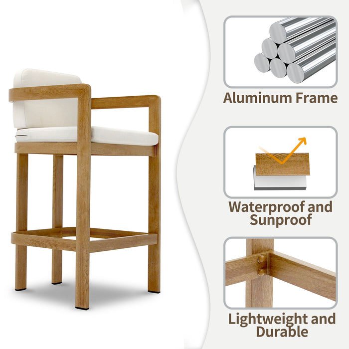 Bar Stool For Gardens And Patio (Set of 2) - Oak