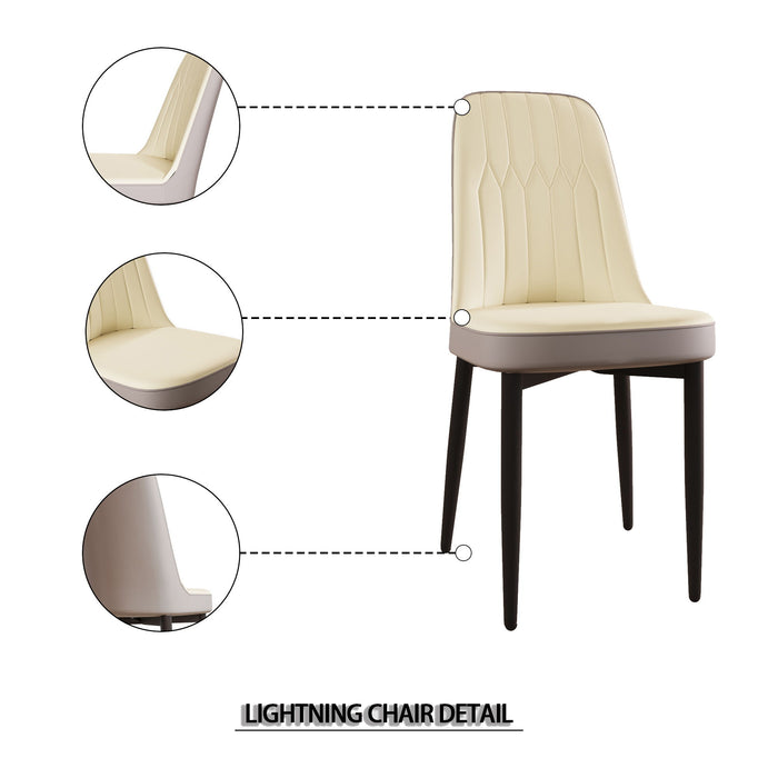 Modern Dining Chair With Cushions And Metal Legs