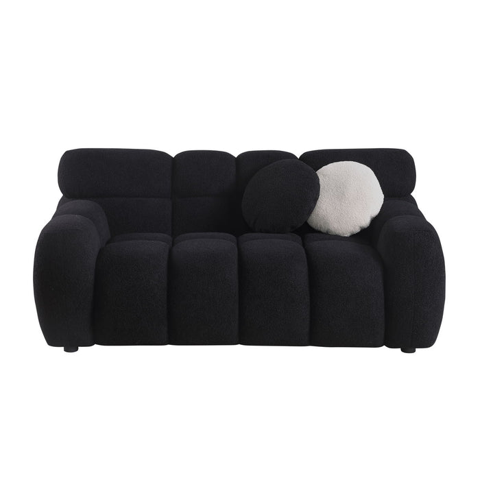 Human Body Structure For USA People, Marshmallow Sofa, Boucle Sofa, 2 Seater, Boucle - Black