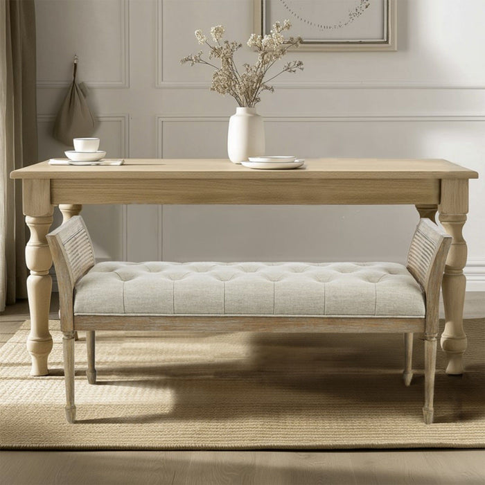 Accent Bench With Arm - Natural